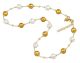 ONDA Jewellery Necklaces Original Murano Glass 925 Silver Leaf Made in Italy Venice-Yellow