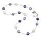 ONDA Jewellery Necklaces Original Murano Glass 925 Silver Leaf Made in Italy Venice-Viola
