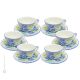 TAZZE FIORACCIO Set 6 Teetassen Kaffeetasse Cappuccinotassen mit Untertassen Keramiktassen Castelli Keramik handgemacht authentisch Abruzzen Made in Italy