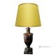 LAMP in fine black Michelangelo marble, lampshade in authentic natural stone, luxury decoration.