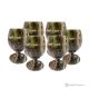 Set of 6 green onyx marble glasses, untreated natural stone only for water, top quality.