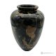 Curved VASE in black Michelangelo marble, natural stone, handmade, elegant design.
