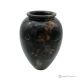 Curved VASE in black Michelangelo marble, natural stone, handmade, modern design.