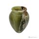 Curved VASE in green onyx marble, natural stone, handmade, refined design.