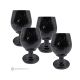 Set of 4 glasses in black Marquinia marble, authentic natural stone untreated only for water, handmade.