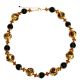 NIZZA Jewellery Fashion Necklaces Murano Glass 24k Gold Leaf Made in Italy Venice-Black