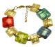 LONDRA Jewellery Fashion Bracelet Murano Glass Gold Leaf 24k Platinum Made in Italy-Multi-colored 