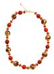 NIZZA Jewellery Fashion Necklaces Murano Glass 24k Gold Leaf Made in Italy Venice-Red