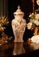 Handmade ceramic vase - Office décor - Lid jar Swarovski accents