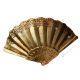 FAN Wall decorative object to hang Baroque style artistic ceramic with 24k gold leaf Swarovski crystals