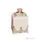Box, decorative container in baroque style ceramic, with flowers and golden details, handmade.