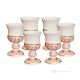 Set of 6 glasses, handmade ceramic goblets in baroque style, with golden details, handmade.