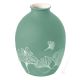 VASO GINKO Ceramic vase handcraft hand decorated leaf motif authentic Made in Italy -Green