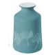 VASO GINKO Ceramic vase handcraft hand decorated leaf motif authentic Made in Italy -Blue