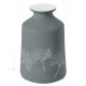 VASO GINKO Ceramic vase handcraft hand decorated leaf motif authentic Made in Italy -Blue