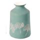 VASO GINKO Ceramic vase handcraft hand decorated leaf motif authentic Made in Italy -Blue