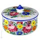 BISCOTTIERA FIORACCIO Biscuit jar with lid Castelli ceramic authentic handmade Abruzzo Made in Italy