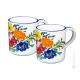 TAZZE MUG FIORACCIO set 2 breakfast cups Castelli ceramic authentic handmade Abruzzo Made in Italy