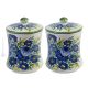 BARATTOLI FIORACCIO set 2 Canister container food storage jar with lid Castelli ceramic authentic handmade Abruzzo Made in Italy