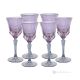 Set of 6 hand painted stemmed wine glasses, authentic, made of premium glass.-Purple