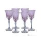 Set of 6 hand painted stemmed liquor glasses, authentic, made of superior quality glass.-Purple