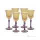 ADA Set of 6 hand-painted stemmed liquor glasses, authentic, made of superior quality glass.-Yellow