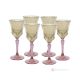 ADA Set of 6 hand painted stemmed liquor glasses, authentic in superior quality glass.-Amber