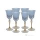 Set of 6 hand-painted stemmed liquor glasses, authentic, made of superior quality glass.-Blue
