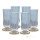 Set of 6 authentic hand painted modern premium quality glass drink glasses.-Blue