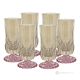 ADA Set of 6 Authentic Modern Hand Painted Drinking Glasses in Premium Quality Glass.-Amber