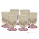 ADA Set of 6 Authentic Modern Hand Painted Water Glasses in Premium Quality Glass.-Amber