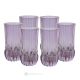 Set of 6 Authentic Modern Hand Painted Drinking Glasses in Premium Quality Glass.-Purple