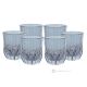 ADA Set of 6 Authentic Modern Hand Painted Water Glasses in Premium Quality Glass.-Blue