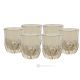 ADA Set of 6 Authentic Modern Hand Painted Water Glasses in Premium Quality Glass.-Amber