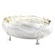 CENTROTAVOLA OVALE 8 COSTE Centerpiece bowl basket silver plated artistic handcraft Made in Italy