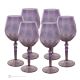 ALKIMIA Set of 6 hand painted stemmed wine glasses authentic in superior quality glass.-Purple