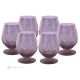 ALKIMIA Set of 6 Authentic Hand Painted Whisky Glasses in Premium Quality Glass.-Purple