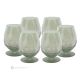 Set of 6 hand painted whiskey glasses, authentic, made of premium glass.-Green