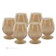 ALKIMIA Set of 6 authentic hand-painted whiskey glasses in premium glass.-Yellow