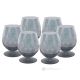 Set of 6 hand painted whiskey glasses, authentic, made of premium glass.-Blue