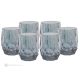 ALKIMIA Set of 6 authentic hand-painted water glasses in superior quality glass modern design.-Blue