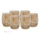 Set of 6 authentic hand painted water glasses in superior quality glass modern design.-Yellow
