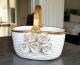 Table centerpiece ceramic - Office décor - 5 Gold roses basket