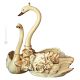 SWANS handmade ceramic table ornament Baroque style artistic with 24k gold details Made in Italy
