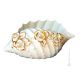 SHELL handmade ceramic table ornament Baroque style artistic with 24k gold details Made in Italy