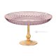 ASTRA Plate, centerpiece gold leaf detail, superior quality glass hand painted.-Pink