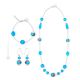 PARURE AURORA jewellery set necklace bracelet earrings handmade pearls in Murano-Venice glass with silver 925 authentic Made in Italy