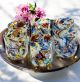 Set of 6 fantasy glasses in blown glass, with original murrine from Murano, Venice.