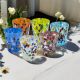 Set of 6 blown glass liquor glasses with murrine made in Murano Venice