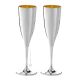 CALICI FLUTE Set 2 Globlets Glasses Special Gold Silver Plated Handmade Made in Italy